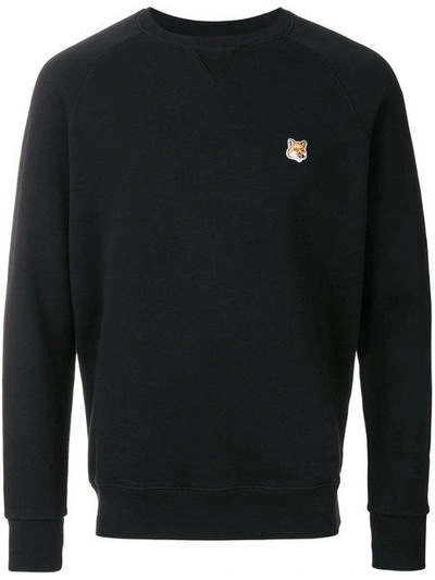 Maison Kitsuné Crew-neck Cotton Sweatshirt In Black
