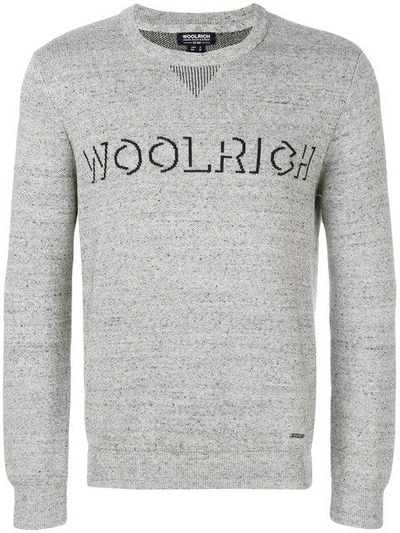 Woolrich Logo Intarsia-knit Sweater - Grey