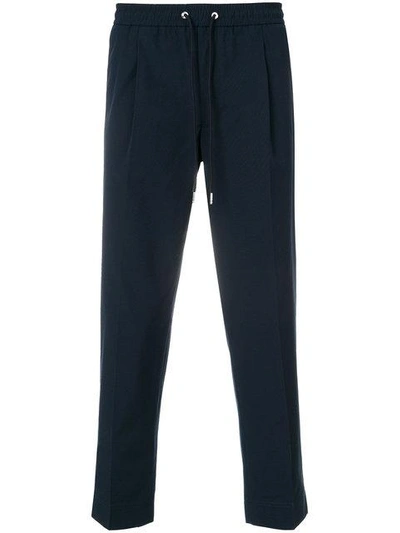 Moncler Cropped Track Trousers In Blue