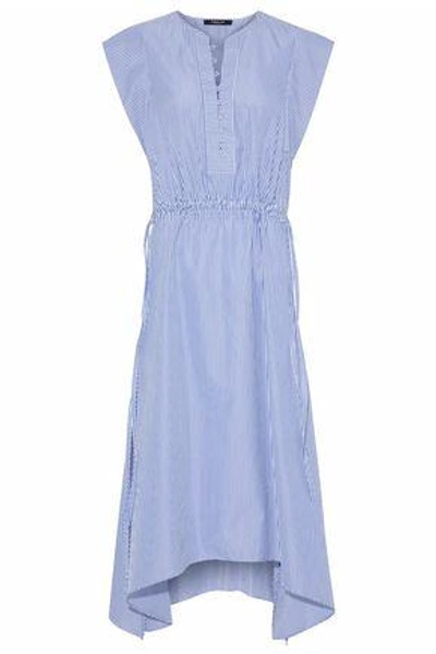 Derek Lam Woman Striped Cotton Poplin Dress Blue