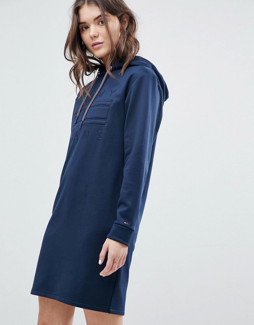 navy hoodie dress