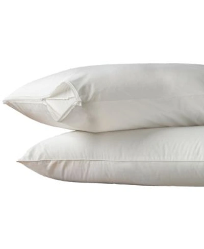Allerease Hot Water Washable Zippered Pillow Protector 2 Packs In White
