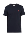 Ami Alexandre Mattiussi Logo-embroidered Cotton T-shirt In Navy