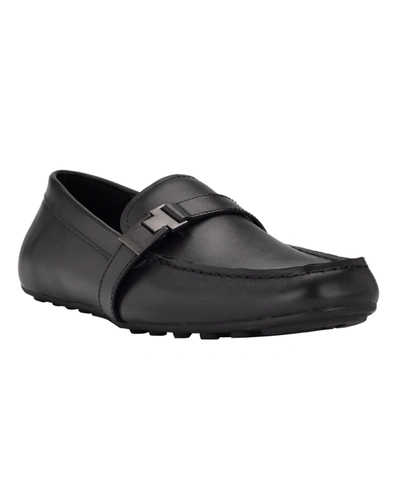 Calvin Klein Men's Oscar Casual Loafers Men's Shoes In Black Leather