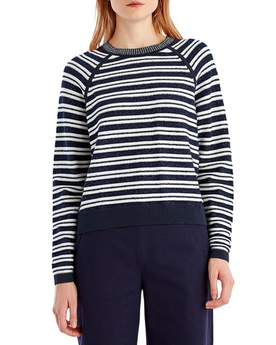 Grey Jason Wu Striped Crewneck Sweater In Blue/white