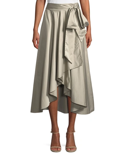 Milly Italian Duchess Taffeta Wrap Skirt
