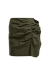 Isabel Marant Lefly Asymmetric Ruffle Mini Skirt In Dark Green