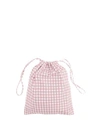 Prada Gingham Drawstring Wash Bag In Light Pink