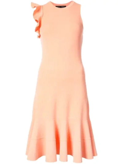 Proenza Schouler Sleeveless High-neck Peplum-hem Fitted Knit Dress In Pink