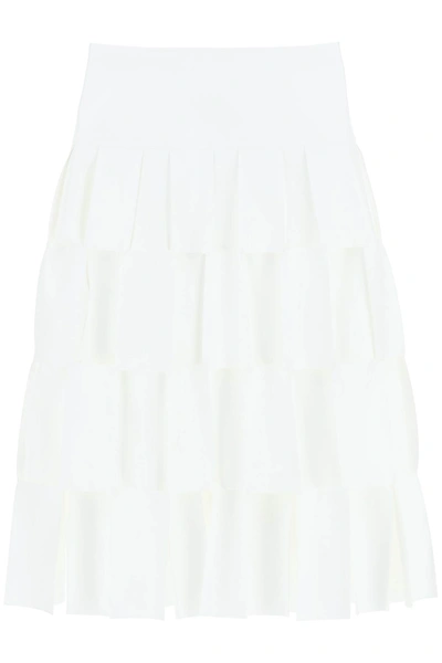 A.w.a.k.e. Mode Paneled Midi Skirt In White