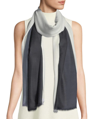Sofia Cashmere Cashmere Ombre Scarf In Black/white