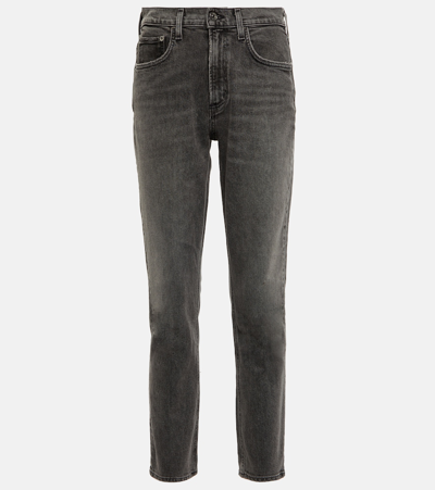 Agolde Merrel Mid-rise Straight Jeans In Grey