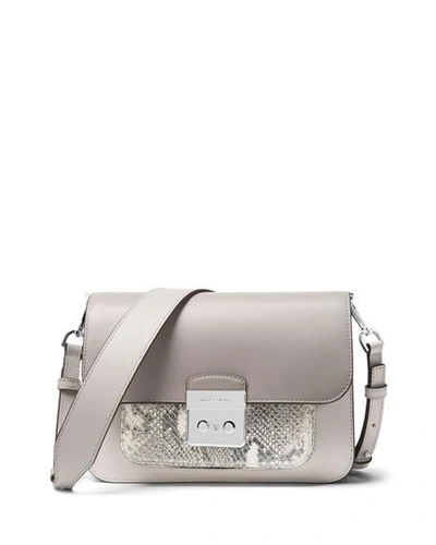 Michael Michael Kors Sloan Editor Large Shoulder Bag - Silver Hardware In Aluminum/silver