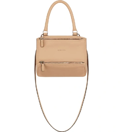Givenchy Small Pandora Box Tricolor Leather Crossbody Bag In Tan