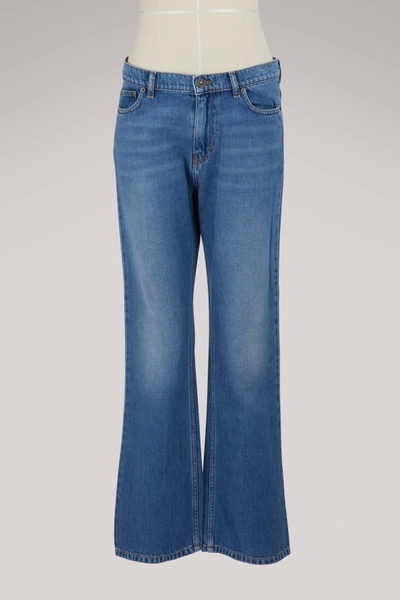 Kenzo Straight Cotton Jeans In Sky Blue Denim