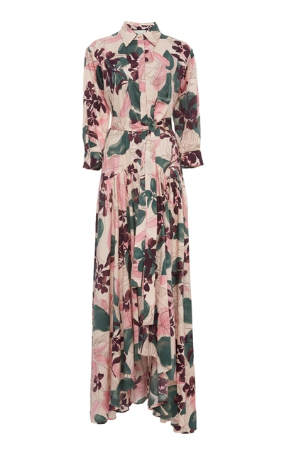 Alexis Beatrice Printed Cotton Shirt Dress In Pink