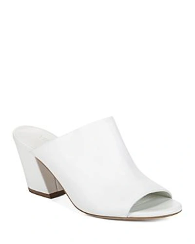 Vince Women's Baldriz Leather Block Heel Slide Sandals In White