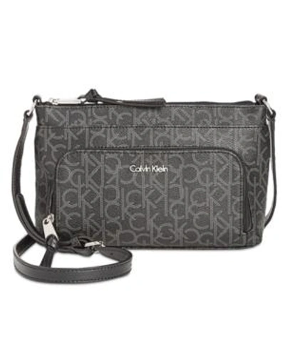 Calvin Klein Carrie Signature Crossbody In Txt Khk/nude