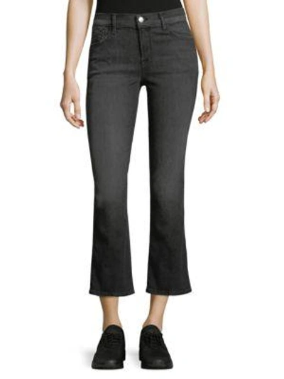 J Brand Selena Mid Rise Crop Boot Jeans In Black Heather