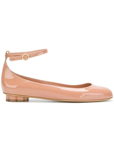 Ferragamo Salvatore  Flower Heel Ballerina Shoes - Bianco Multi