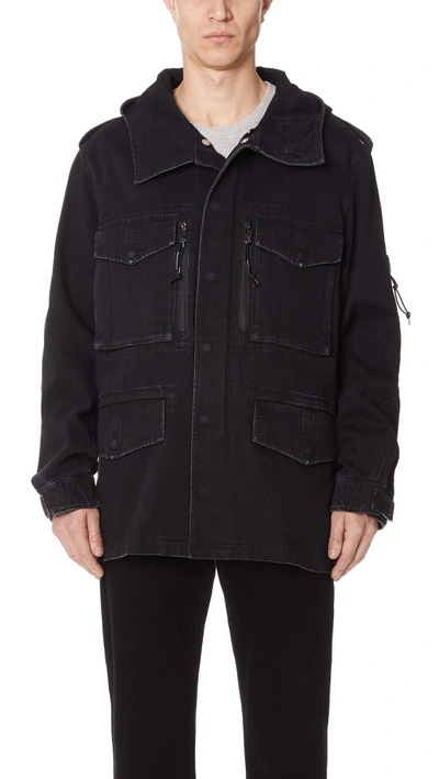 Alexander Wang Denim Field Jacket In Black