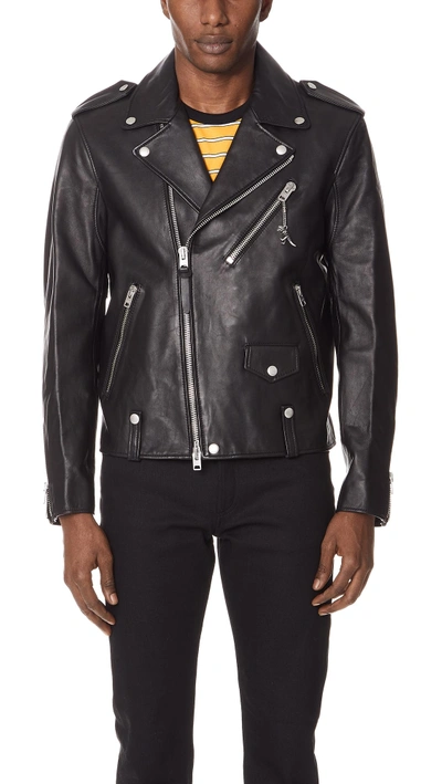 Coach 1941 Unisex Leather Moto Jacket In Black | ModeSens