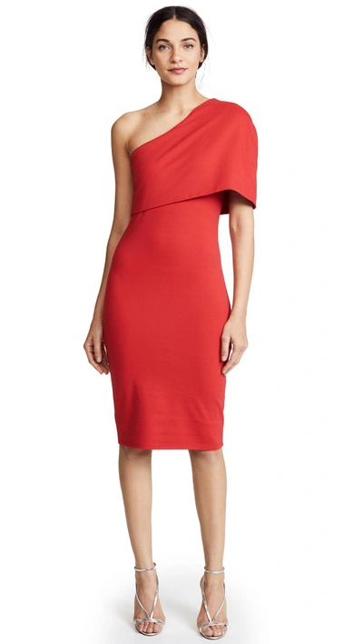 Michelle Mason Asymmetrical Cocoon Dress In Red
