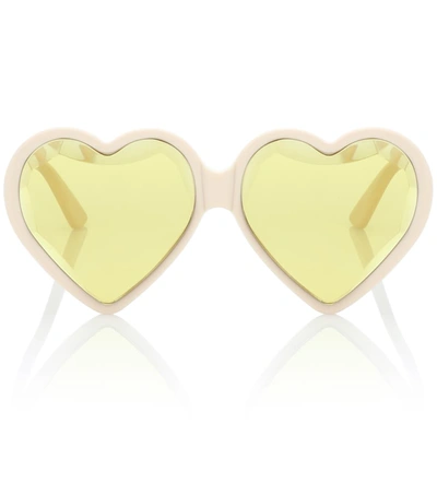 Gucci Heart-frame Acetate Sunglasses In Yellow
