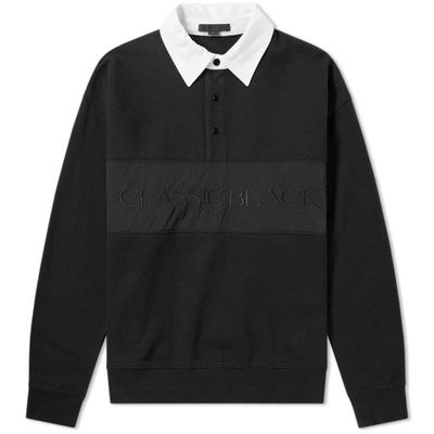Alexander Wang Long Sleeve Vintage Fleece Polo In Black