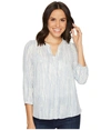 Nydj Blouse W/ Pleated Back, Watercolor Stripe Forever Blue
