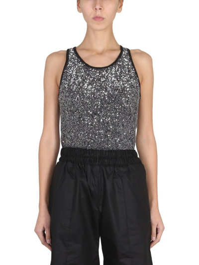 Fabiana Filippi Sequin-embellished Knitted Tank Top In Grigio