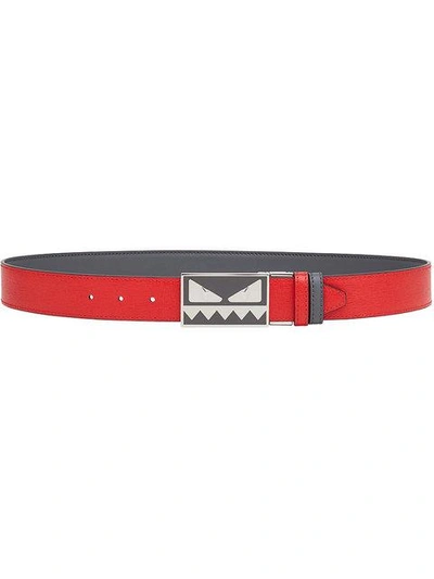 Fendi Bag Bugs Eyes Reversible Belt - Red