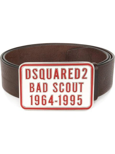 Dsquared2 Bad Scout Buckle Belt In Brown