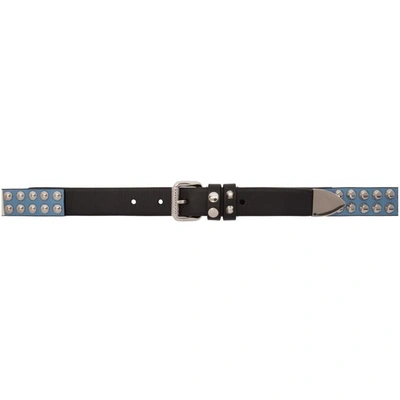 Prada Black Thin Studded Belt In F0kkt Nero