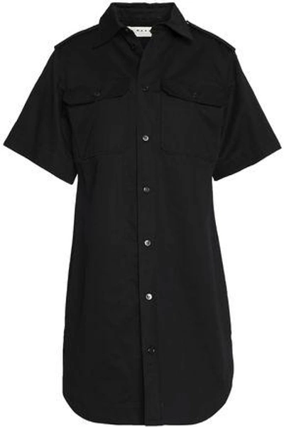 Marni Woman Cotton And Linen-blend Gabardine Shirt Dress Black
