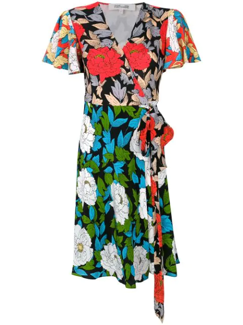 dvf flutter sleeve dress
