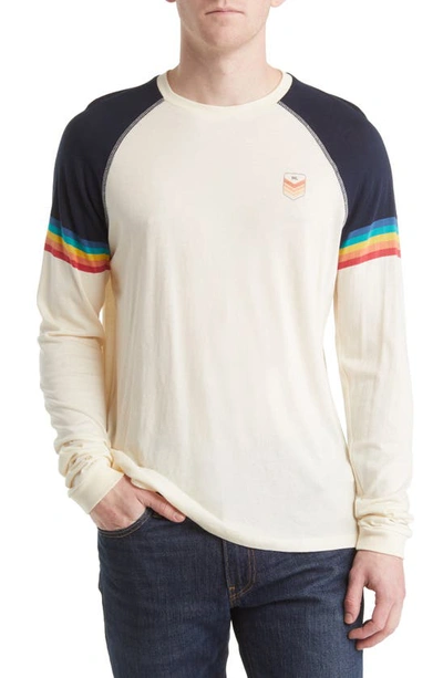 Marine Layer Colorblock Cotton & Modal Long Sleeve T-shirt In White