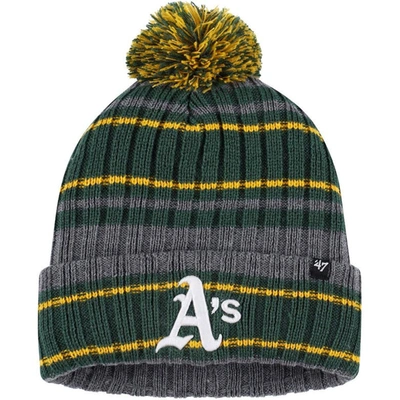 47 ' Gray/green Oakland Athletics Rexford Cuffed Knit Hat With Pom