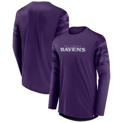 Fanatics Branded Purple/black Baltimore Ravens Square Off Long Sleeve T-shirt In Purple,black