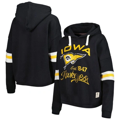 Pressbox Black Iowa Hawkeyes Super Pennant Pullover Hoodie