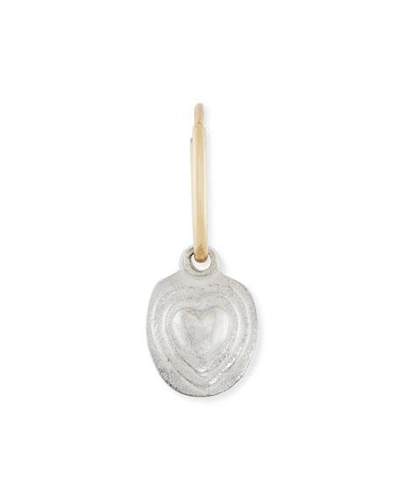 Lee Brevard Orchid Heart Single Earring In Silver
