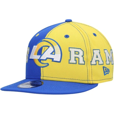 New Era Men's  Royal, Gold Los Angeles Rams Team Split 9fifty Snapback Hat In Royal,gold