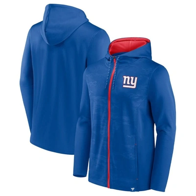 Fanatics Men's  Branded Royal, Red New York Giants Ball Carrier Full-zip Hoodie In Royal,red