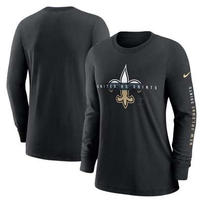 Nike Black New Orleans Saints Prime Split Long Sleeve T-shirt