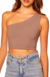 Susana Monaco One-shoulder Crop Top In Coco