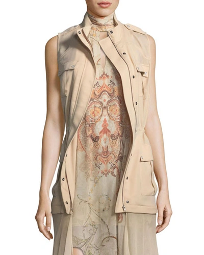 Haute Hippie Revenge Cargo Vest In Buff