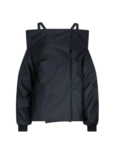 Prada Shoulder Pads Down Jacket In Black