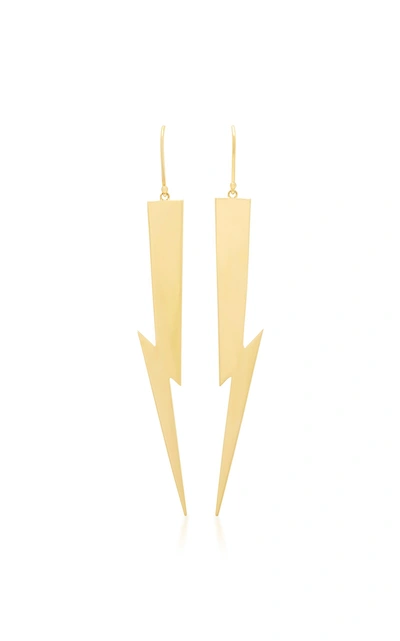 Established Xl Lightning Bolt 18k Gold Earrings