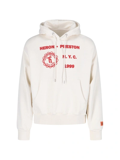 Heron Preston 'medieval Heron' Hoodie In White
