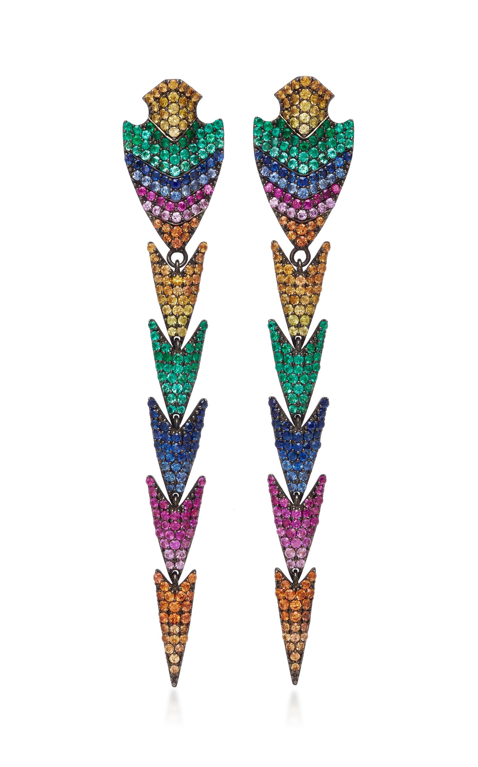 Lynn Ban Jewelry Spectrum Galuchat Shoulder Duster Earrings In Multi ModeSens